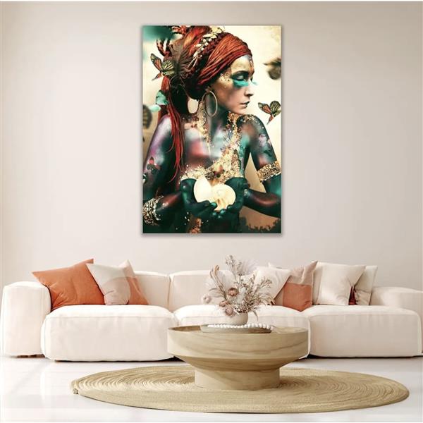 Pleksiglass bilde Girl with butterflies 80x120 cm