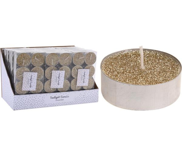 Telys gull m/glitter 8 pk