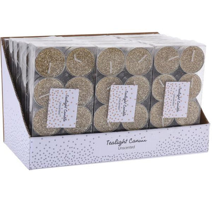 Telys gull m/glitter 8 pk