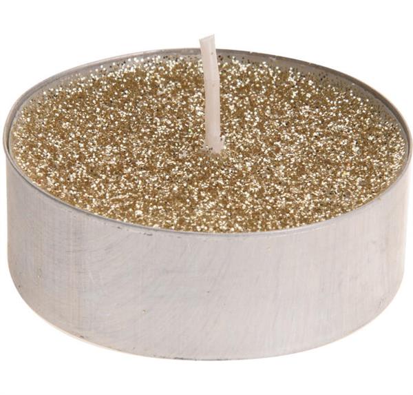 Telys gull m/glitter 8 pk