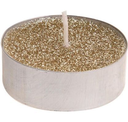 Telys gull m/glitter 8 pk