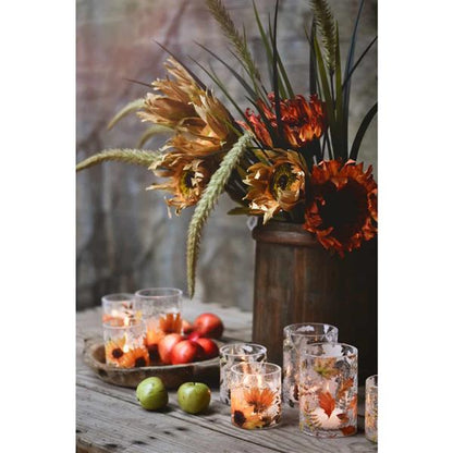 Votive Holder Sunflower 9x10 cm