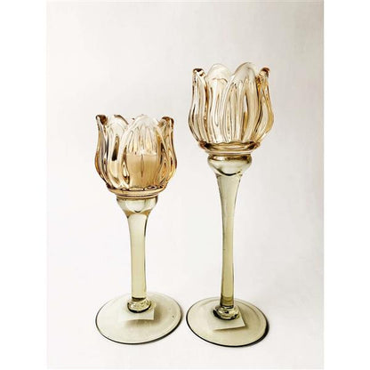 Tealight holder tulip honey 18 cm