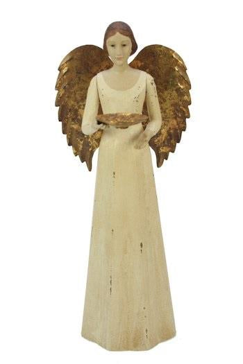 Tealight holder angel cream 36 cm