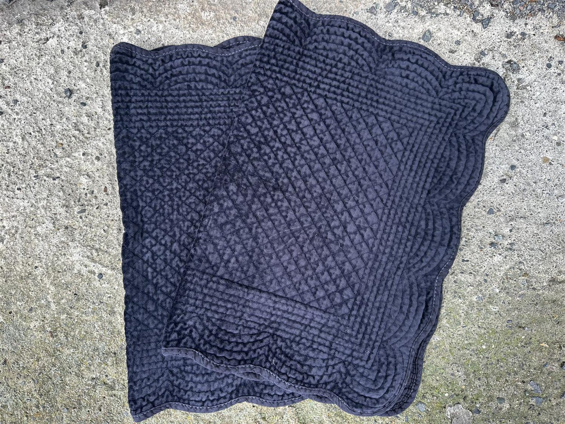 Spisebrikke velour Blue Graphite