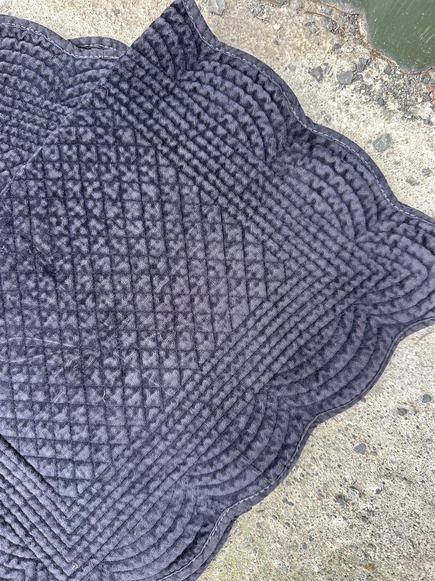 Spisebrikke velour Blue Graphite