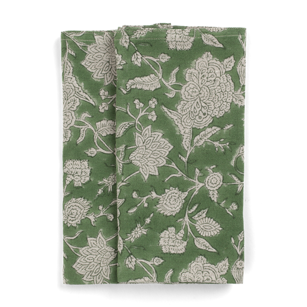 Serviett Indian Rose Green S/2
