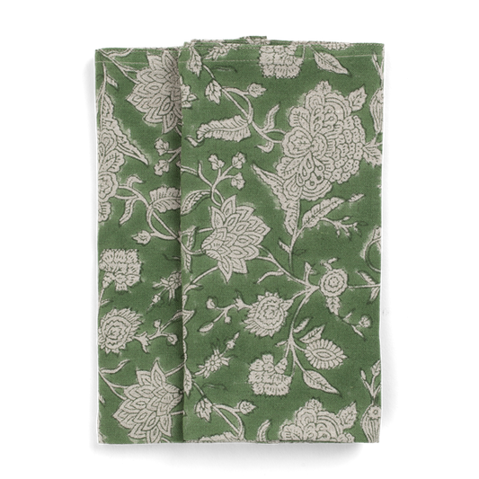 Napkin Indian Rose Green S/2