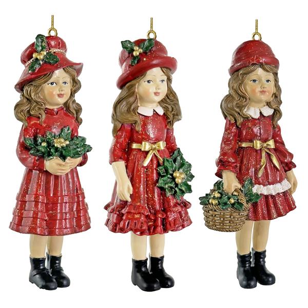 Juletrepynt jente rød 11 cm