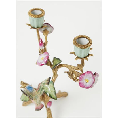 Lysestake kolibri porselen 26 cm