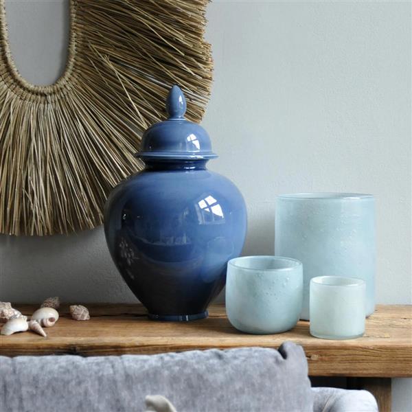 Vase blågrå 20x22 cm