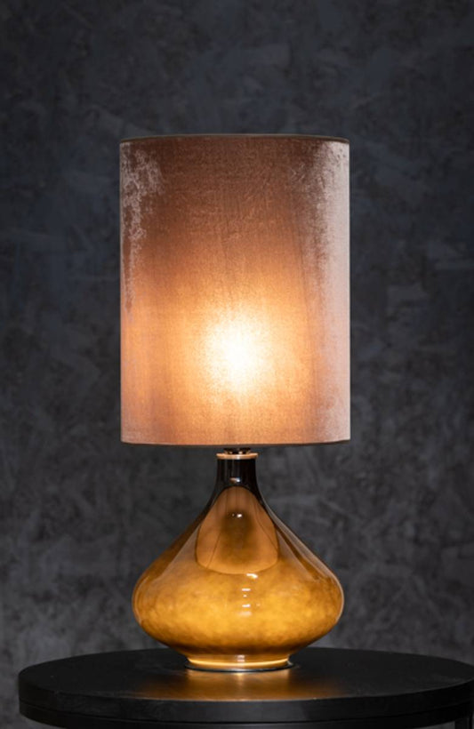 Flavia bordlampe 70 cm Negra Velvet Tostada skjerm