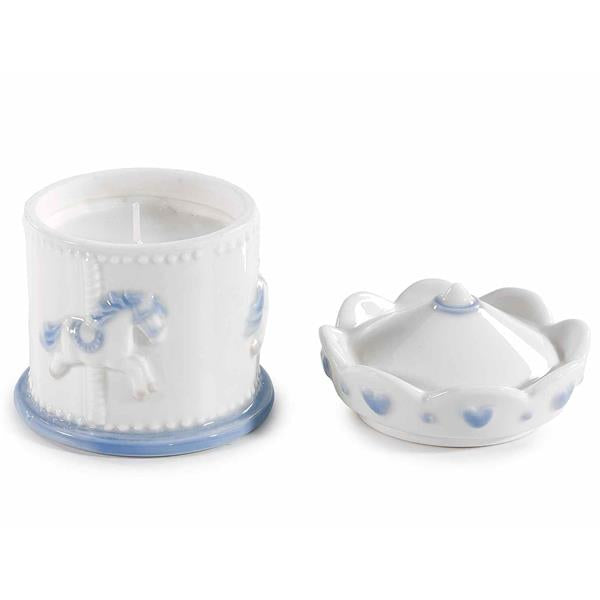 Duftlys barnedåp lys blå 9 cm