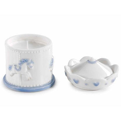 Duftlys barnedåp lys blå 9 cm