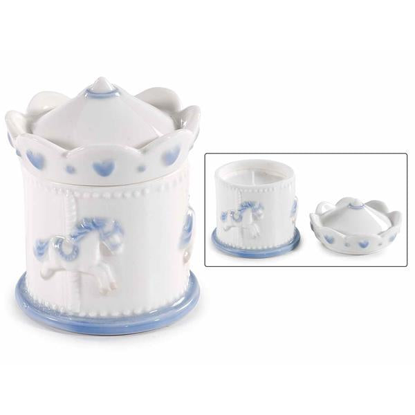 Duftlys barnedåp lys blå 9 cm