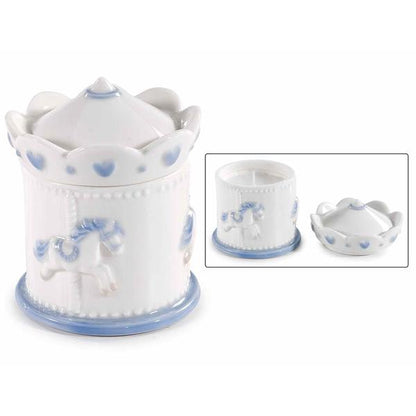 Duftlys barnedåp lys blå 9 cm