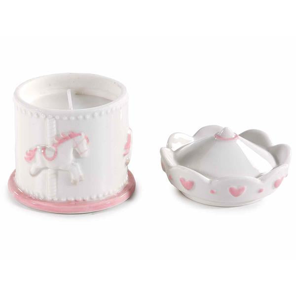 Duftlys barnedåp rosa 9 cm