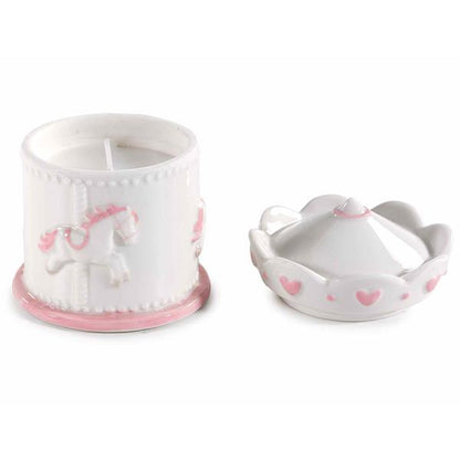 Duftlys barnedåp rosa 9 cm