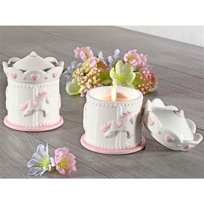 Duftlys barnedåp rosa 9 cm