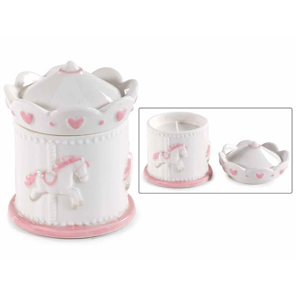 Duftlys barnedåp rosa 9 cm