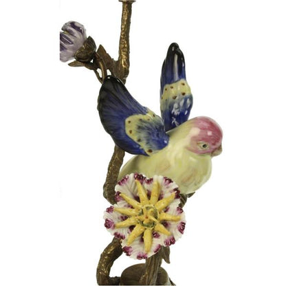 Lysestake fugl porselen 33 cm
