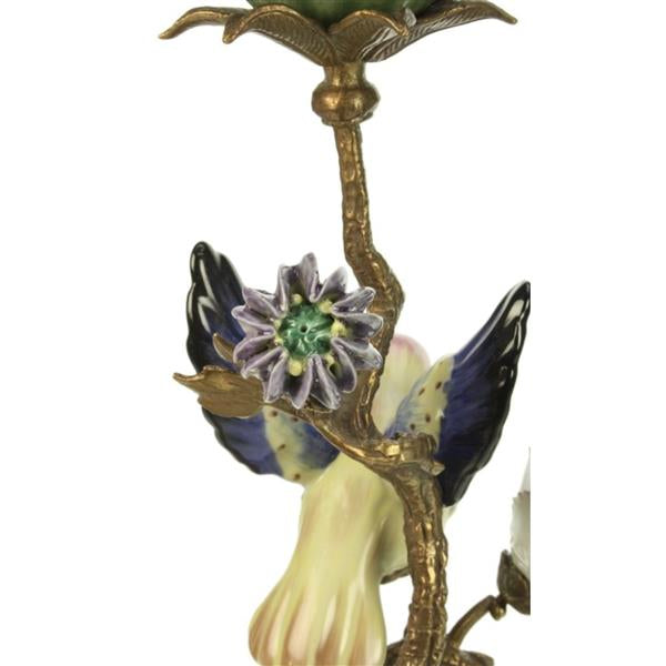 Lysestake fugl porselen 33 cm