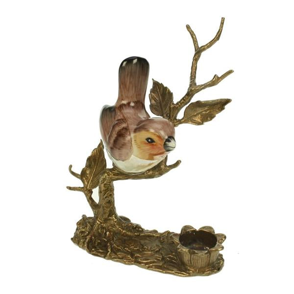 Candle holder bird 14 cm