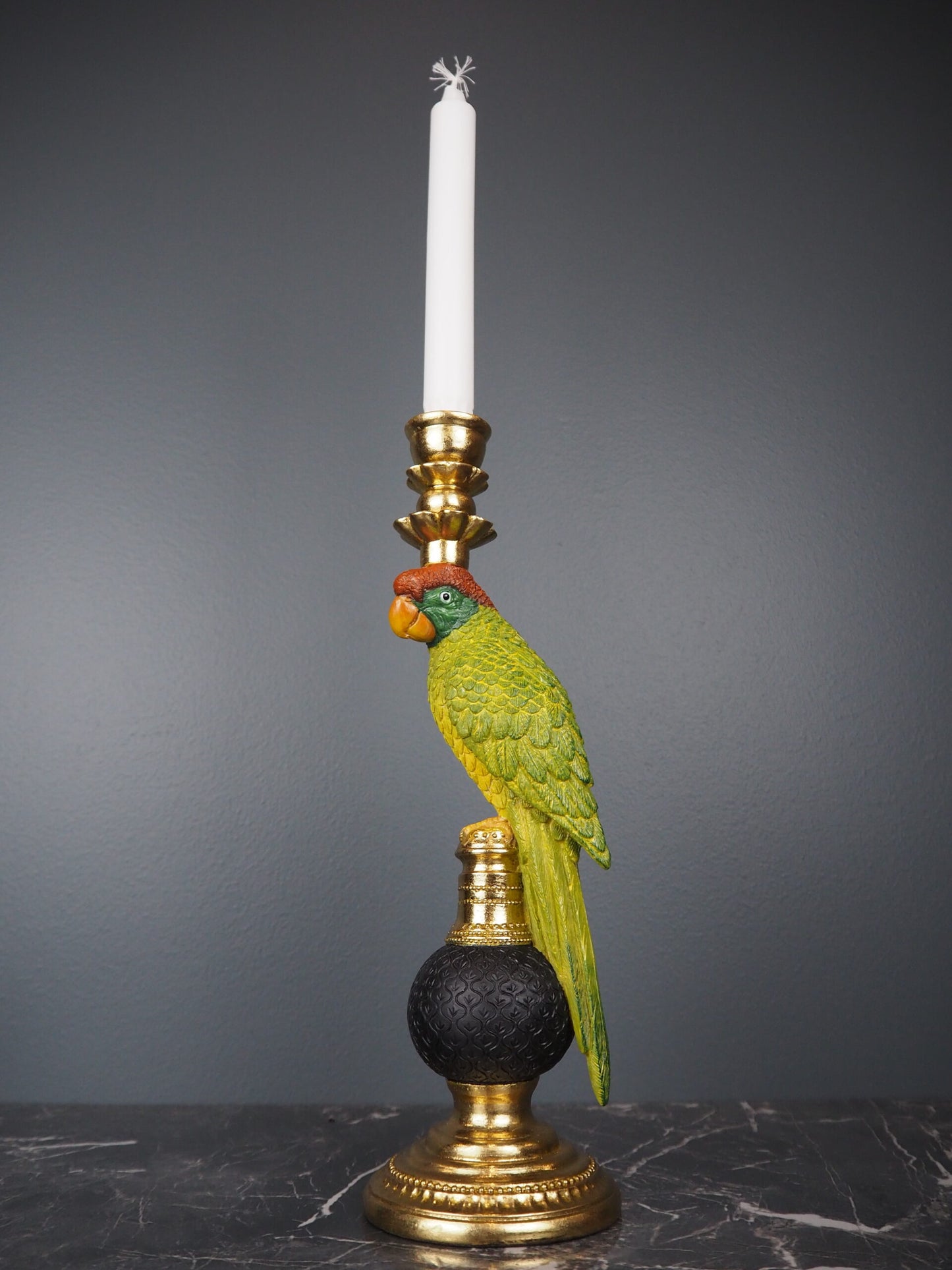 Candle holder Pavine parrot green 34 cm