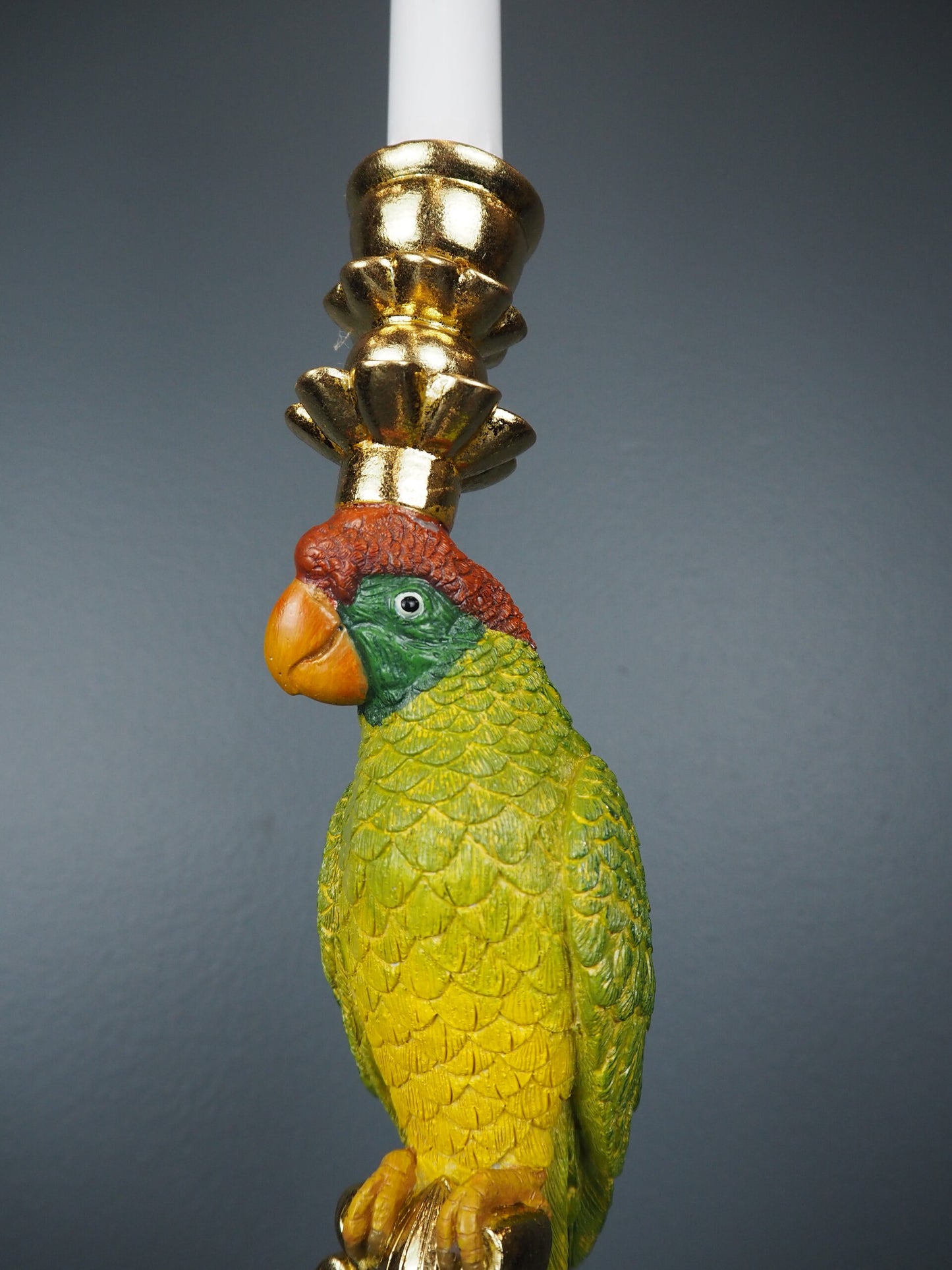 Candle holder Pavine parrot green 34 cm