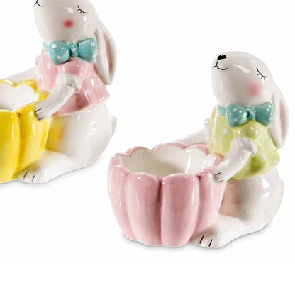 Pink bowl with rabbit 10 cm