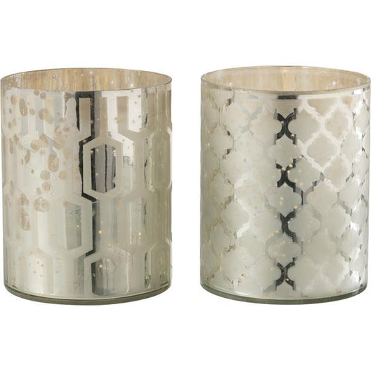 Tealight holder silver 9.5 cm