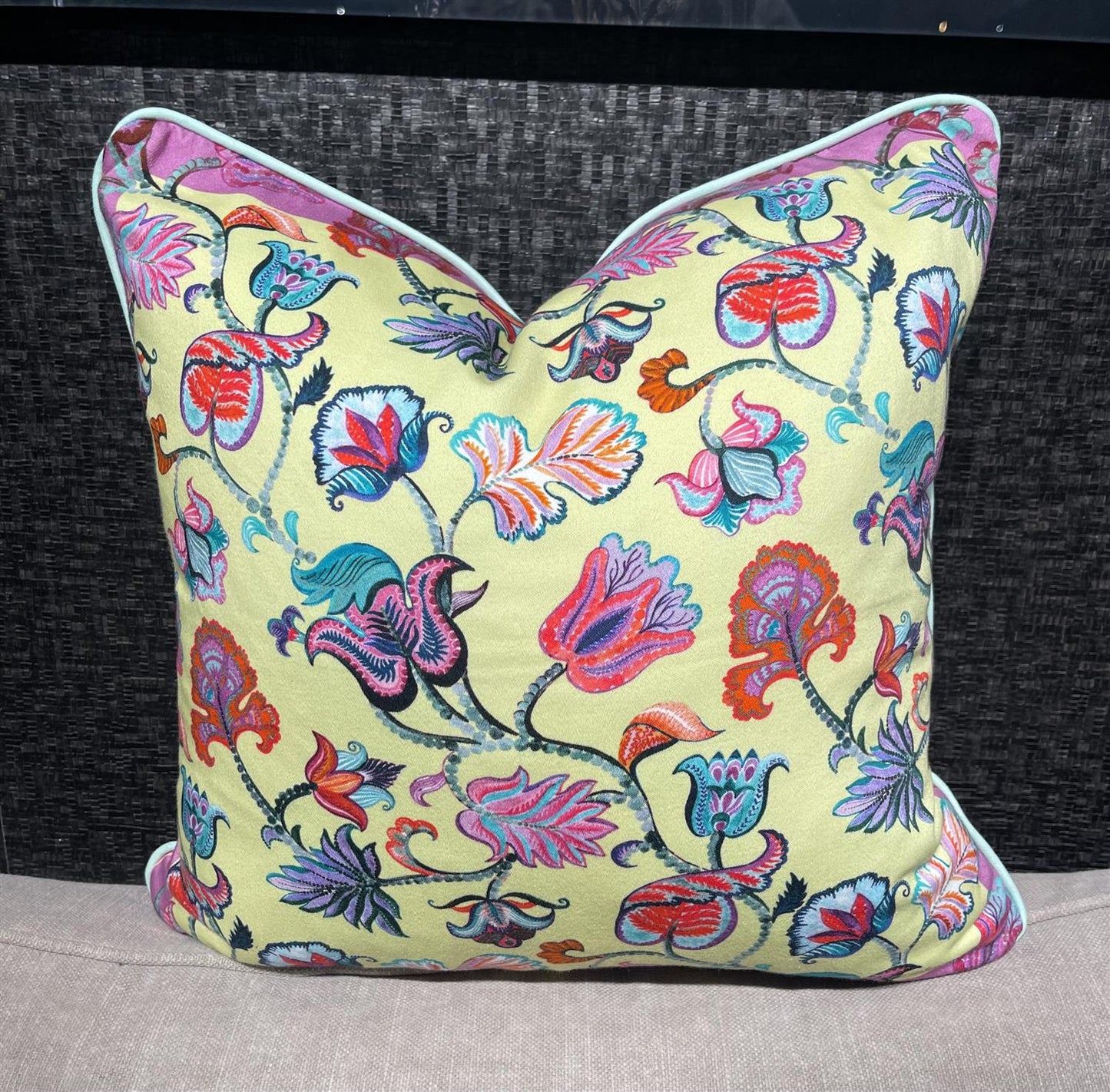 Putetrekk Chloe lemon 45x45 cm