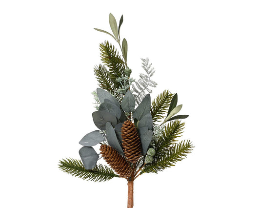 Grønn kvist m/kongler 50 cm