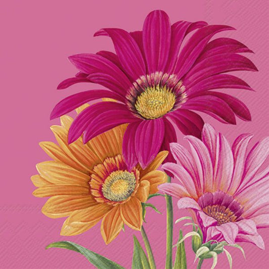 Serviett Lunch Joyful Gerbera pink