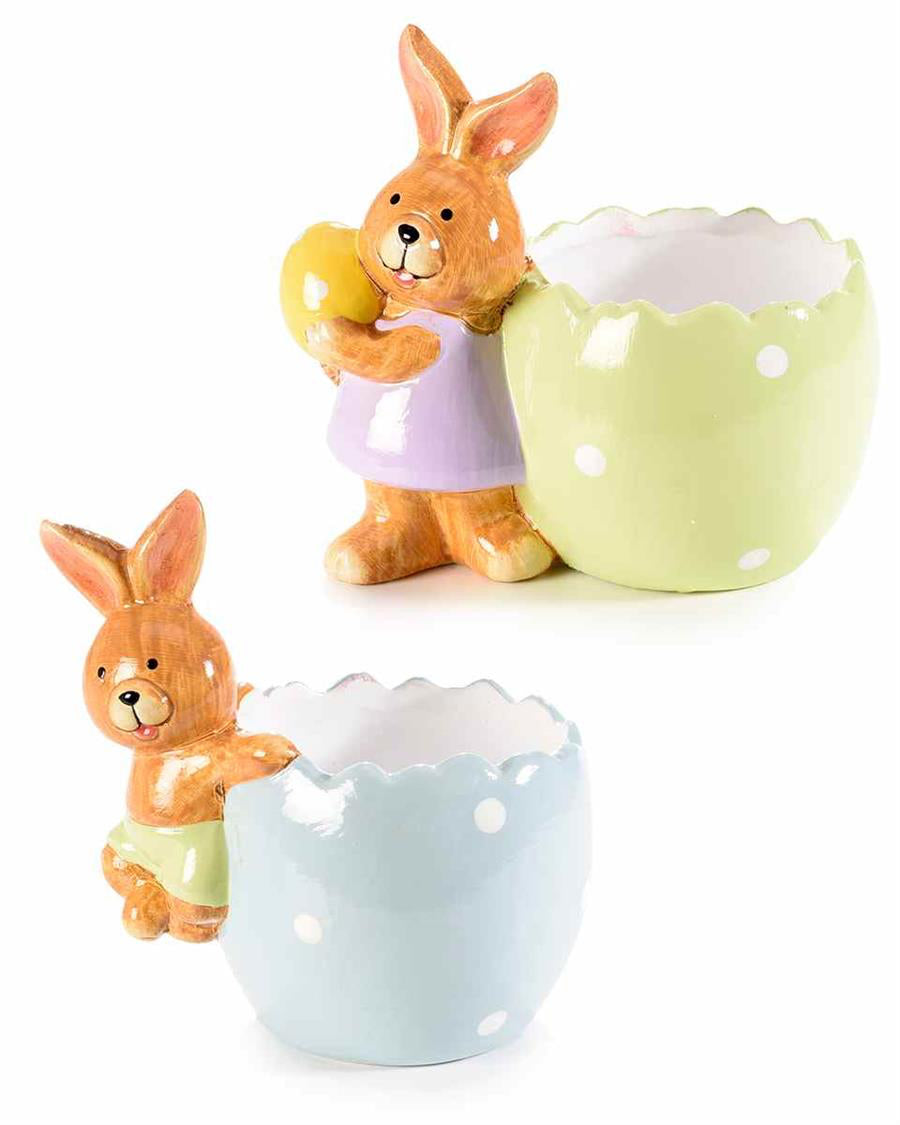 Grønn skål med påskekanin