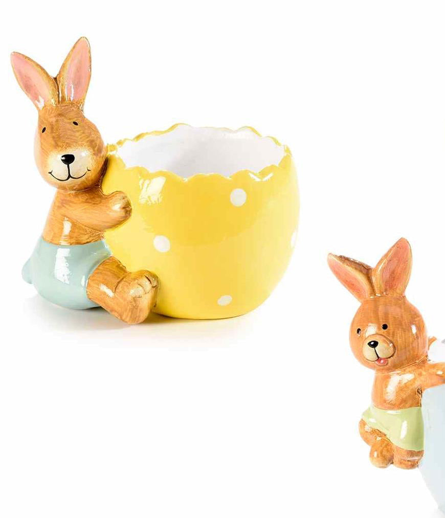 Yellow bowl with rabbit 11 cm