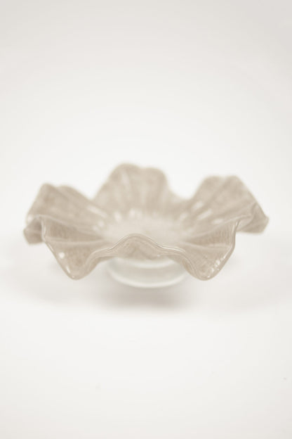 Loa skål på fot Taupe 22 cm