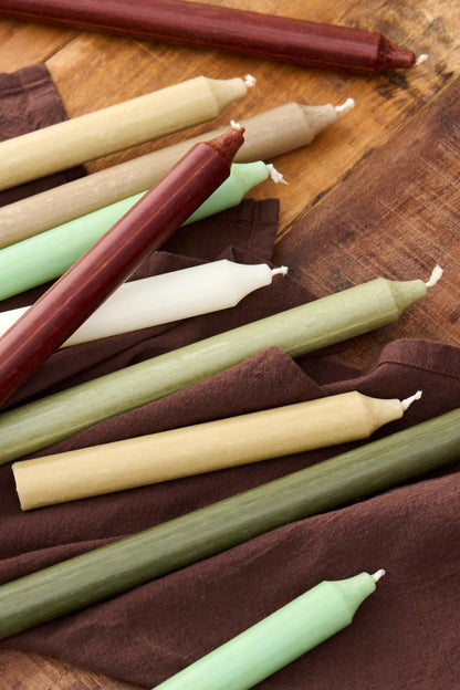 Taper candle forest green 18 cm
