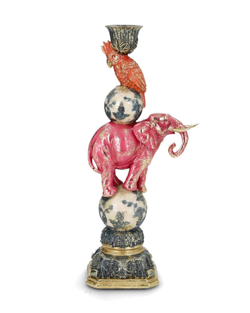 Lysestake rosa elefant 30 cm