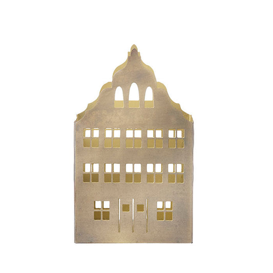 Candlestick Townhouse Golden 16 cm