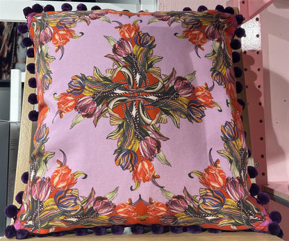 Putetrekk Tulipa mauve & red 45x45 cm