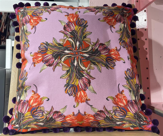 Putetrekk Tulipa mauve & red 45x45 cm