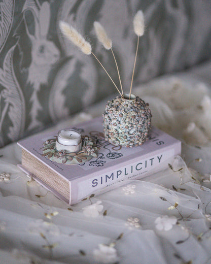 Løper brodert blomster krem 250 cm