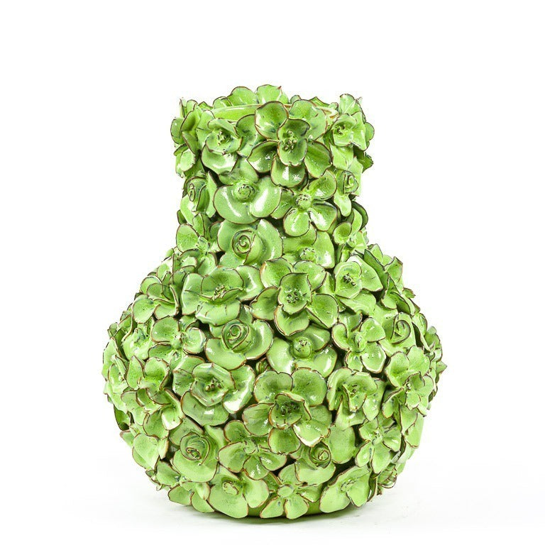 Vase Deco with flowers green large