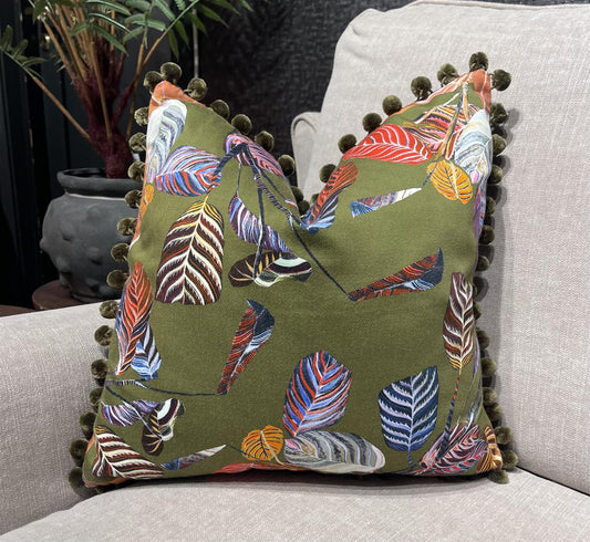 Putetrekk Marina olive 45x45 cm