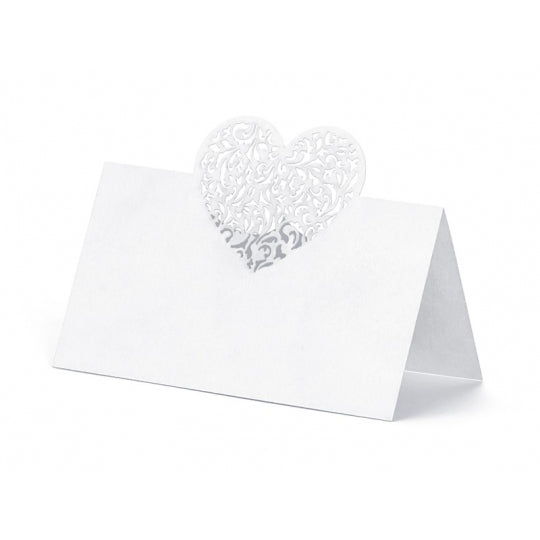 Bordkort med hjerte 10 stk