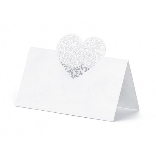 Bordkort med hjerte 10 stk