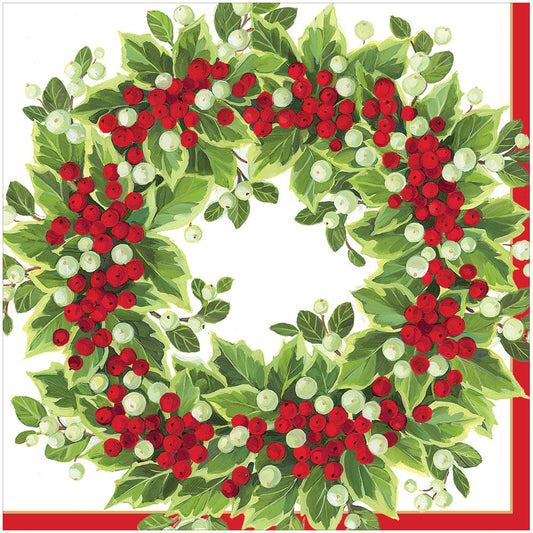 Serviett middag Holly and Berry Wreath