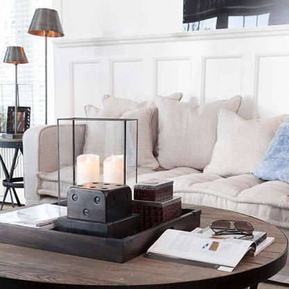 Pewter table lamp with shade 74 cm