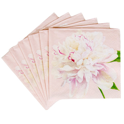 Napkin lunch Duchess peonies blush